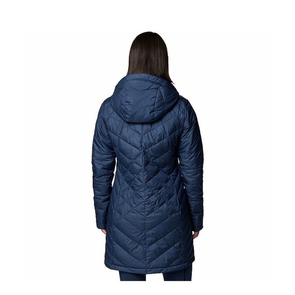 Columbia Heavenly Long Hooded Jacket Size L Navy Blue Great Condition - Picture 2 of 14